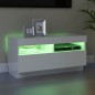 vidaXL Mobile Porta TV con Luci LED Bianco Lucido 80x35x40 cm