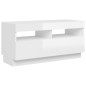 vidaXL Mobile Porta TV con Luci LED Bianco Lucido 80x35x40 cm