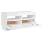 vidaXL Mobile Porta TV con Luci LED Bianco Lucido 80x35x40 cm