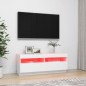 vidaXL Mobile Porta TV con Luci LED Bianco 100x35x40 cm