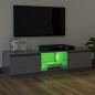 vidaXL Mobile Porta TV con Luci LED Grigio Lucido 120x30x35,5 cm vidaXL Mobile Porta TV con Luci LED Grigio Lucido 120x30x35,5 cm