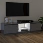 vidaXL Mobile Porta TV con Luci LED Grigio Lucido 120x30x35,5 cm vidaXL Mobile Porta TV con Luci LED Grigio Lucido 120x30x35,5 cm