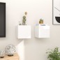 vidaXL Armadietti a Parete per TV 2 pz Bianco Lucido 30,5x30x30 cm vidaXL Armadietti a Parete per TV 2 pz Bianco Lucido 30,5x30x30 cm