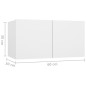 vidaXL Mobile Porta TV Pensile Bianco 60x30x30 cm vidaXL Mobile Porta TV Pensile Bianco 60x30x30 cm