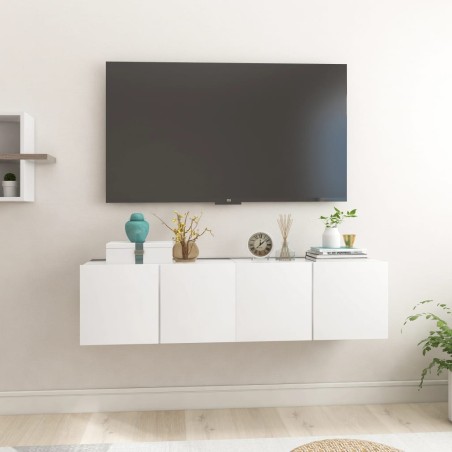 vidaXL Mobili Porta TV Sospesi 2 pz Bianco 60x30x30cm 