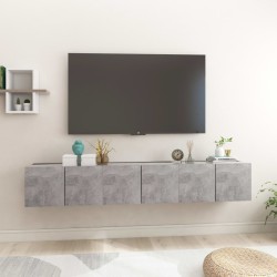 vidaXL Mobili Porta TV Sospesi 3 pz Grigio Calcestruzzo 60x30x30cm 
