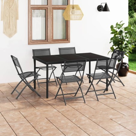 vidaXL Set da Pranzo da Giardino 7 pz in Acciaio 