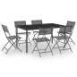 vidaXL Set da Pranzo da Giardino 7 pz in Acciaio vidaXL Set da Pranzo da Giardino 7 pz in Acciaio