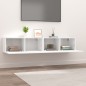 vidaXL Mobili Porta TV Bianchi 2 pz 80x30x30 cm in Legno Multistrato
