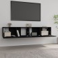 vidaXL Mobili Porta TV 2 pz Neri 80x30x30 cm in Legno Multistrato