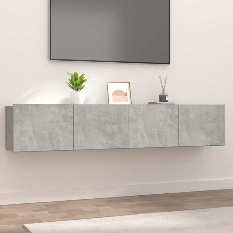 vidaXL Mobili Porta TV 2pz Grigio Cemento 80x30x30cm Legno Multistrato vidaXL Mobili Porta TV 2pz Grigio Cemento 80x30x30cm Legno Multistrato