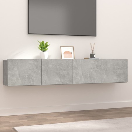 vidaXL Mobili Porta TV 2pz Grigio Cemento 80x30x30cm Legno Multistrato