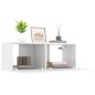 vidaXL Mobili Porta TV 2pz Bianco Lucido 80x30x30 cm Legno Multistrato