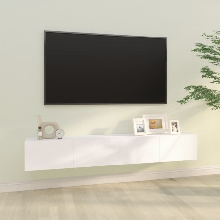 vidaXL Mobili TV da Parete 2 pz Bianchi 100x30x30 cm Legno Multistrato