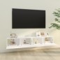 vidaXL Mobili TV da Parete 2 pz Bianchi 100x30x30 cm Legno Multistrato vidaXL Mobili TV da Parete 2 pz Bianchi 100x30x30 cm Legno Multistrato