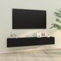 vidaXL Mobili TV da Parete 2 pz Neri 100x30x30 cm Legno Multistrato vidaXL Mobili TV da Parete 2 pz Neri 100x30x30 cm Legno Multistrato