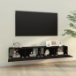 vidaXL Mobili TV da Parete 2 pz Neri 100x30x30 cm Legno Multistrato vidaXL Mobili TV da Parete 2 pz Neri 100x30x30 cm Legno Multistrato