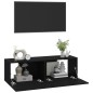 vidaXL Mobili TV da Parete 2 pz Neri 100x30x30 cm Legno Multistrato vidaXL Mobili TV da Parete 2 pz Neri 100x30x30 cm Legno Multistrato