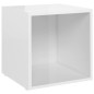 vidaXL Mobile Porta TV 2 pz Bianco Lucido 37x35x37 cm in Truciolato vidaXL Mobile Porta TV 2 pz Bianco Lucido 37x35x37 cm in Truciolato