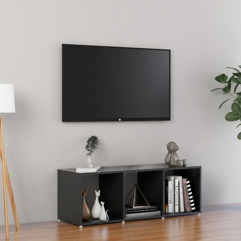 vidaXL Mobile Porta TV Grigio Lucido 107x35x37 cm in Truciolato vidaXL Mobile Porta TV Grigio Lucido 107x35x37 cm in Truciolato