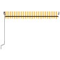 vidaXL Tenda da Sole Retrattile Manuale e LED 450x300 cm Gialla Bianca vidaXL Tenda da Sole Retrattile Manuale e LED 450x300 cm Gialla Bianca