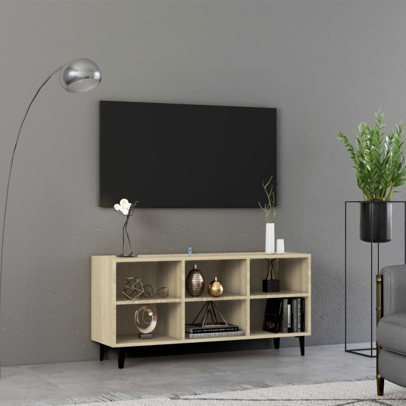 vidaXL Mobile TV con Gambe in Metallo Rovere Sonoma 103,5x30x50 cm vidaXL Mobile TV con Gambe in Metallo Rovere Sonoma 103,5x30x50 cm