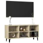 vidaXL Mobile TV con Gambe in Metallo Rovere Sonoma 103,5x30x50 cm vidaXL Mobile TV con Gambe in Metallo Rovere Sonoma 103,5x30x50 cm