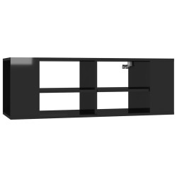 vidaXL Armadietto TV da Parete Nero Lucido 102x35x35 cm in Truciolato