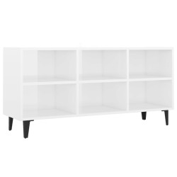 vidaXL Mobile TV con Gambe in Metallo Bianco Lucido 103,5x30x50 cm