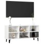 vidaXL Mobile TV con Gambe in Metallo Bianco Lucido 103,5x30x50 cm vidaXL Mobile TV con Gambe in Metallo Bianco Lucido 103,5x30x50 cm