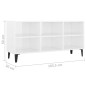 vidaXL Mobile TV con Gambe in Metallo Bianco Lucido 103,5x30x50 cm vidaXL Mobile TV con Gambe in Metallo Bianco Lucido 103,5x30x50 cm