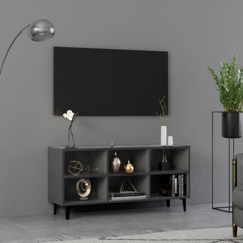 vidaXL Mobile TV con Gambe in Metallo Grigio 103,5x30x50 cm vidaXL Mobile TV con Gambe in Metallo Grigio 103,5x30x50 cm