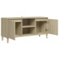 vidaXL Mobile TV con Gambe in Legno Rovere Sonoma 103,5x30x50 cm