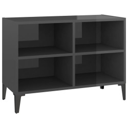 vidaXL Mobile TV con Gambe in Metallo Grigio Lucido 69,5x30x50 cm