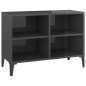 vidaXL Mobile TV con Gambe in Metallo Grigio Lucido 69,5x30x50 cm vidaXL Mobile TV con Gambe in Metallo Grigio Lucido 69,5x30x50 cm