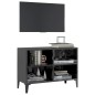 vidaXL Mobile TV con Gambe in Metallo Grigio Lucido 69,5x30x50 cm vidaXL Mobile TV con Gambe in Metallo Grigio Lucido 69,5x30x50 cm