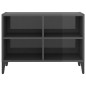 vidaXL Mobile TV con Gambe in Metallo Grigio Lucido 69,5x30x50 cm vidaXL Mobile TV con Gambe in Metallo Grigio Lucido 69,5x30x50 cm