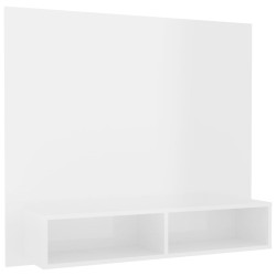 vidaXL Mobile TV a Muro Bianco Lucido 102x23,5x90 cm in Truciolato