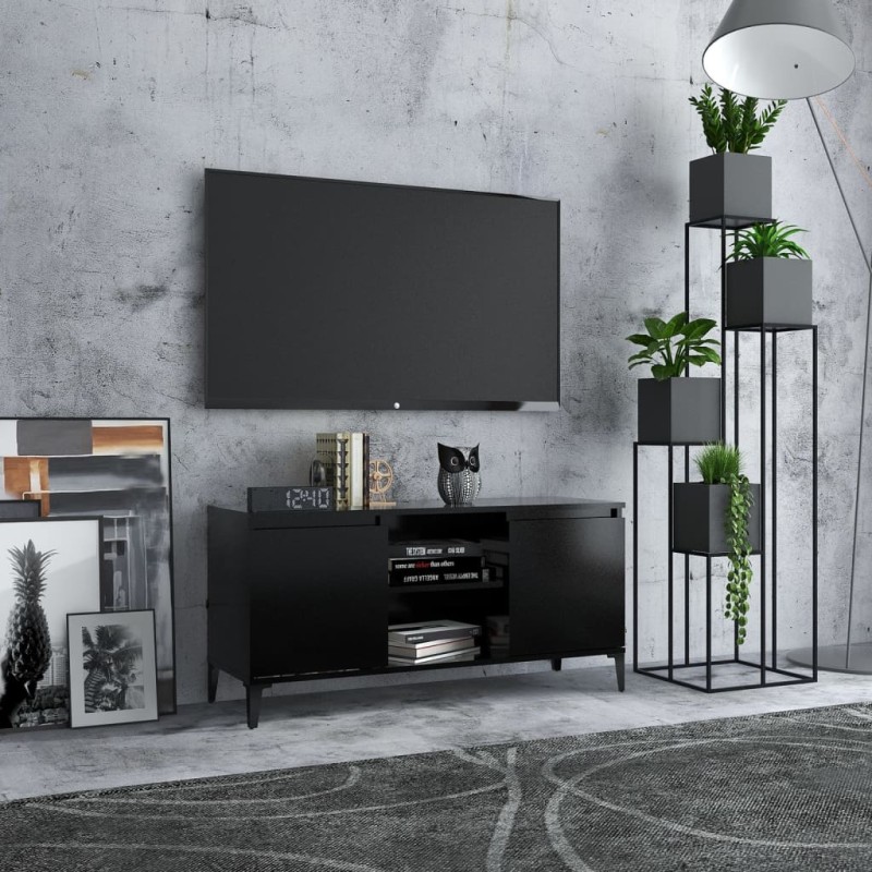 vidaXL Mobile TV con Gambe in Metallo Nero 103,5x30x50 cm vidaXL Mobile TV con Gambe in Metallo Nero 103,5x30x50 cm