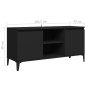 vidaXL Mobile TV con Gambe in Metallo Nero 103,5x30x50 cm vidaXL Mobile TV con Gambe in Metallo Nero 103,5x30x50 cm