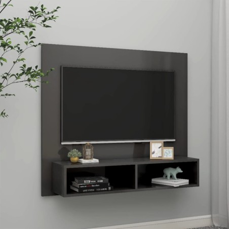 vidaXL Mobile TV a Muro Grigio Lucido 102x23,5x90 cm in Truciolato