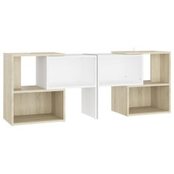 vidaXL Mobile Porta TV Bianco e Rovere Sonoma 104x30x52 cm Truciolato