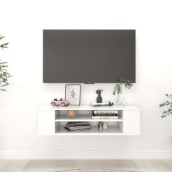 vidaXL Mobile Porta TV Sospeso Bianco Lucido 100x30x26,5 cm Truciolato