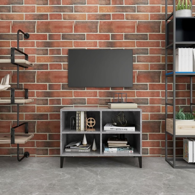 vidaXL Mobile TV con Gambe in Metallo Grigio Cemento 69,5x30x50 cm vidaXL Mobile TV con Gambe in Metallo Grigio Cemento 69,5x30x50 cm