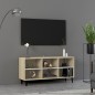 vidaXL Mobile TV con Gambe in Metallo Bianco e Rovere Sonoma 103,5x30x50 cm vidaXL Mobile TV con Gambe in Metallo Bianco e Rovere Sonoma 103,5x30x50 cm