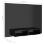 vidaXL Mobile TV a Muro Nero Lucido 135x23,5x90 cm in Truciolato vidaXL Mobile TV a Muro Nero Lucido 135x23,5x90 cm in Truciolato