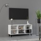 vidaXL Mobile TV con Gambe in Metallo Bianco 103,5x30x50 cm vidaXL Mobile TV con Gambe in Metallo Bianco 103,5x30x50 cm