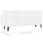 vidaXL Mobile TV con Gambe in Metallo Bianco 103,5x30x50 cm vidaXL Mobile TV con Gambe in Metallo Bianco 103,5x30x50 cm