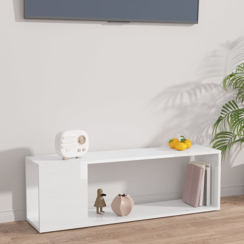 vidaXL Mobile TV Bianco Lucido 100x24x32 cm in Truciolato vidaXL Mobile TV Bianco Lucido 100x24x32 cm in Truciolato