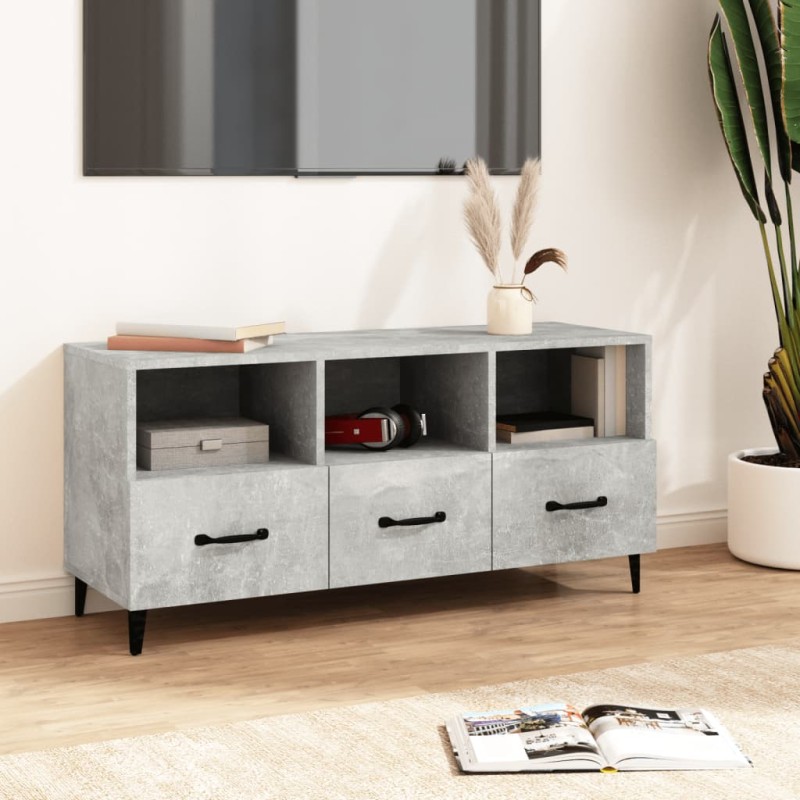 vidaXL Mobile Porta TV Grigio Cemento 102x35x50 cm Legno Multistrato